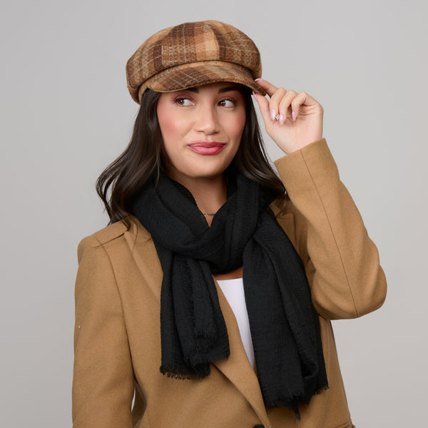 Newsboy Hat Plaid Check Adjustable Taran