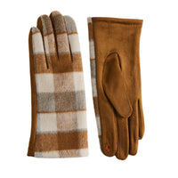 Plaid Winter Gloves Touchscreen Saylor Vegan Suede