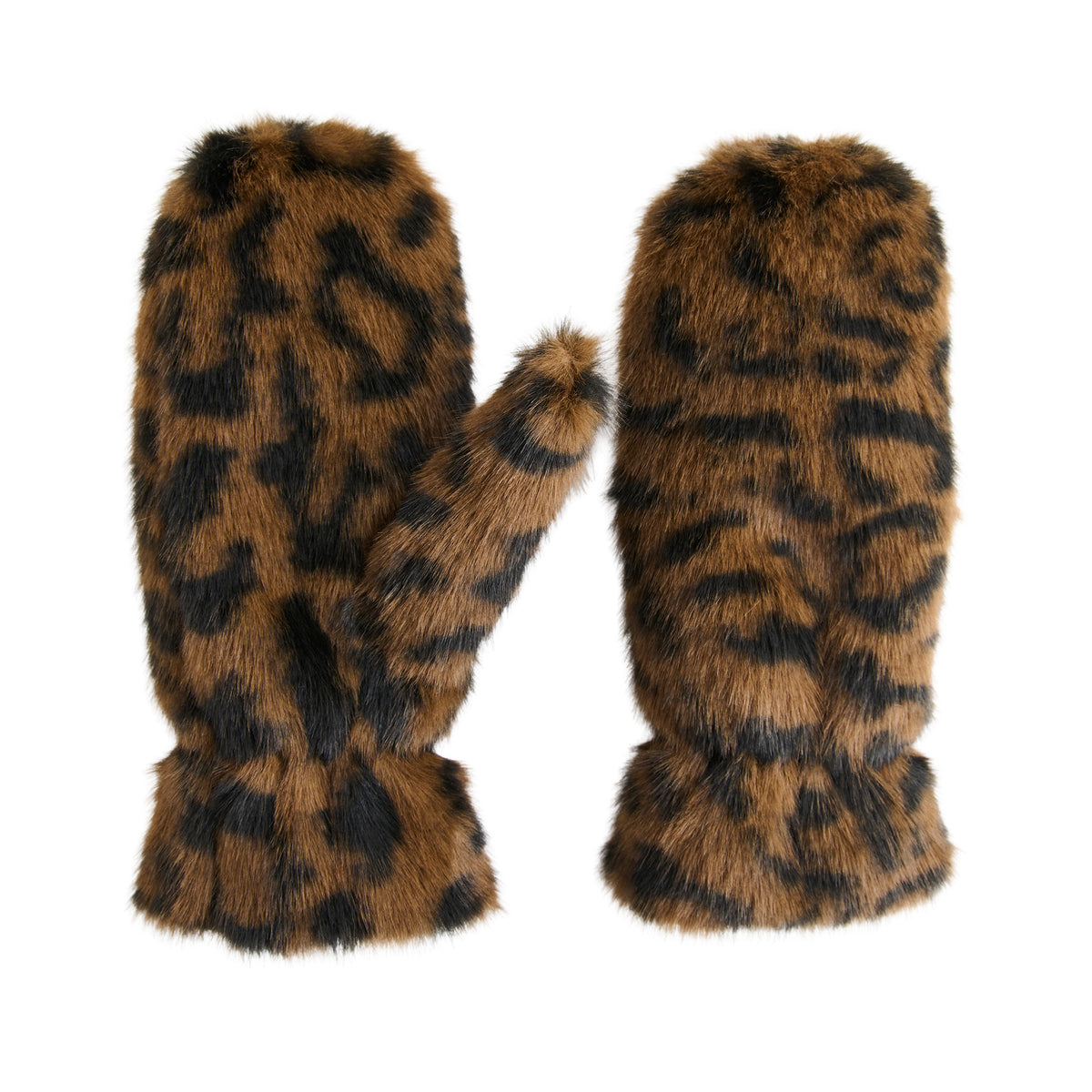 Leopard Print Mittens Faux Fur Roxy Winter Mittens