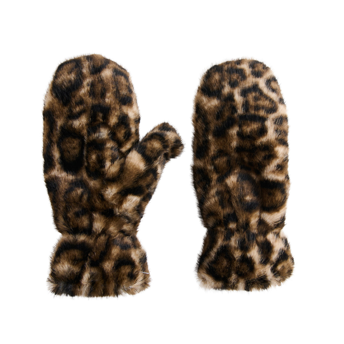 Leopard Print Mittens Faux Fur Roxy Winter Mittens