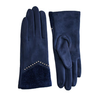 Winter Gloves Studded Faux Suede Vienne Touchscreen