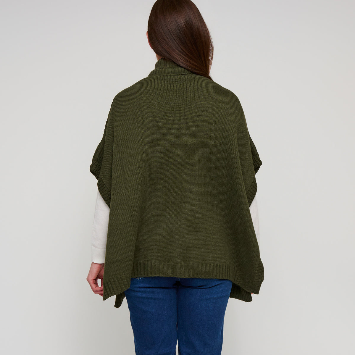 Cable Knit Poncho Mavi Sweater One Size Wrap