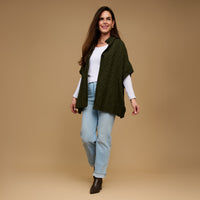 Cable Knit Poncho Mavi Sweater One Size Wrap