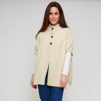 Cable Knit Poncho Mavi Sweater One Size Wrap