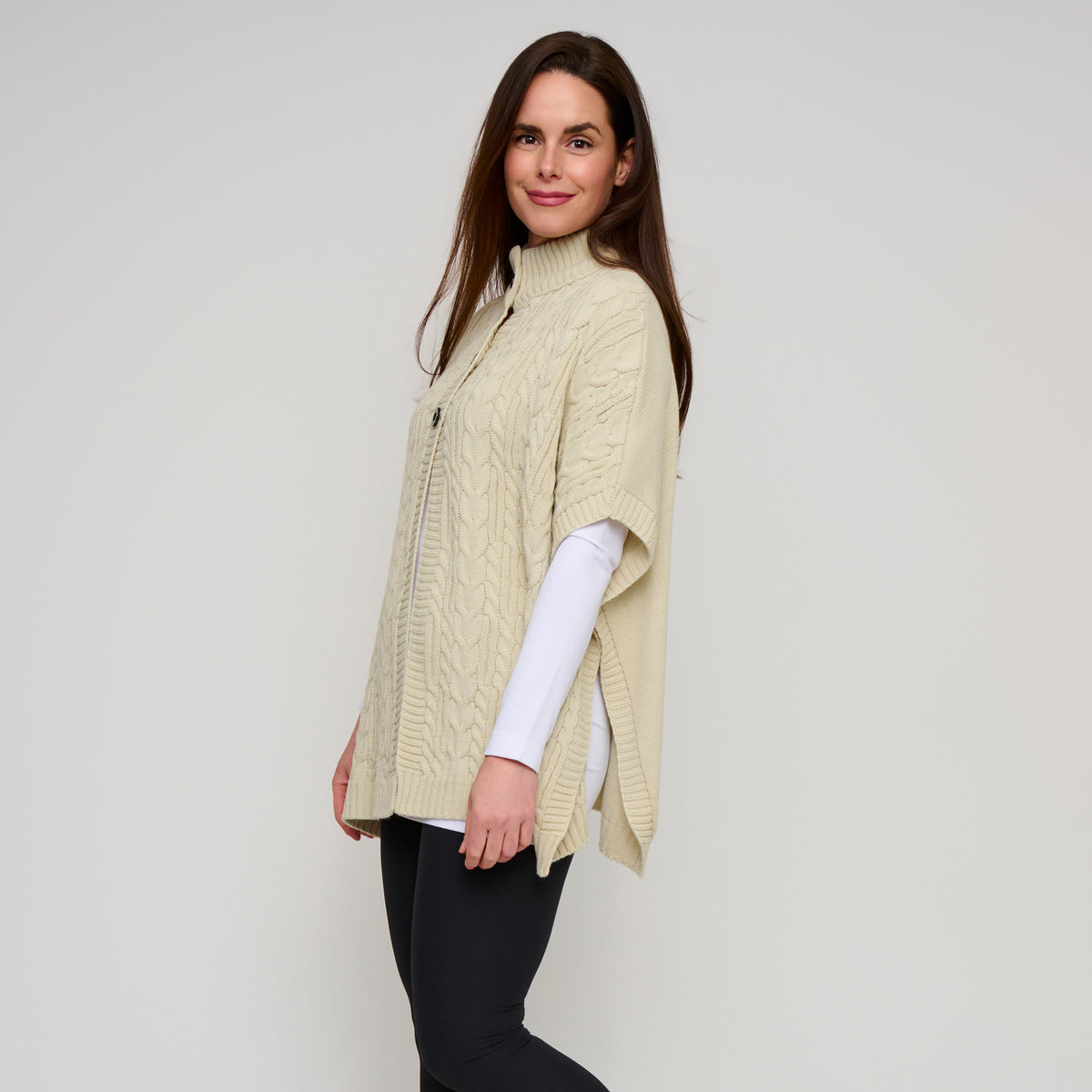 Cable Knit Poncho Mavi Sweater One Size Wrap