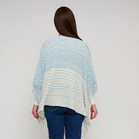 Chenille Knit Poncho Brielle Fringe One Size Wrap