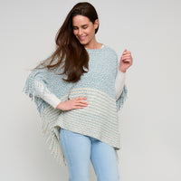 Chenille Knit Poncho Brielle Fringe One Size Wrap
