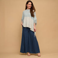 Chenille Knit Poncho Brielle Fringe One Size Wrap