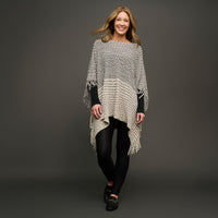 Chenille Knit Poncho Brielle Fringe One Size Wrap