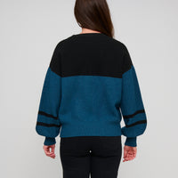 Color Block Sweater Balloon Sleeve Hayley Sweater