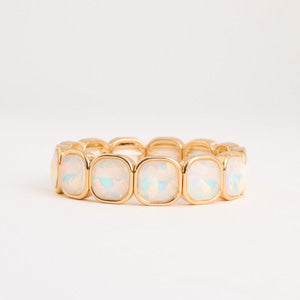Statement Bracelet Marlowe Iridescent Crystal 6 3/4" Stretch