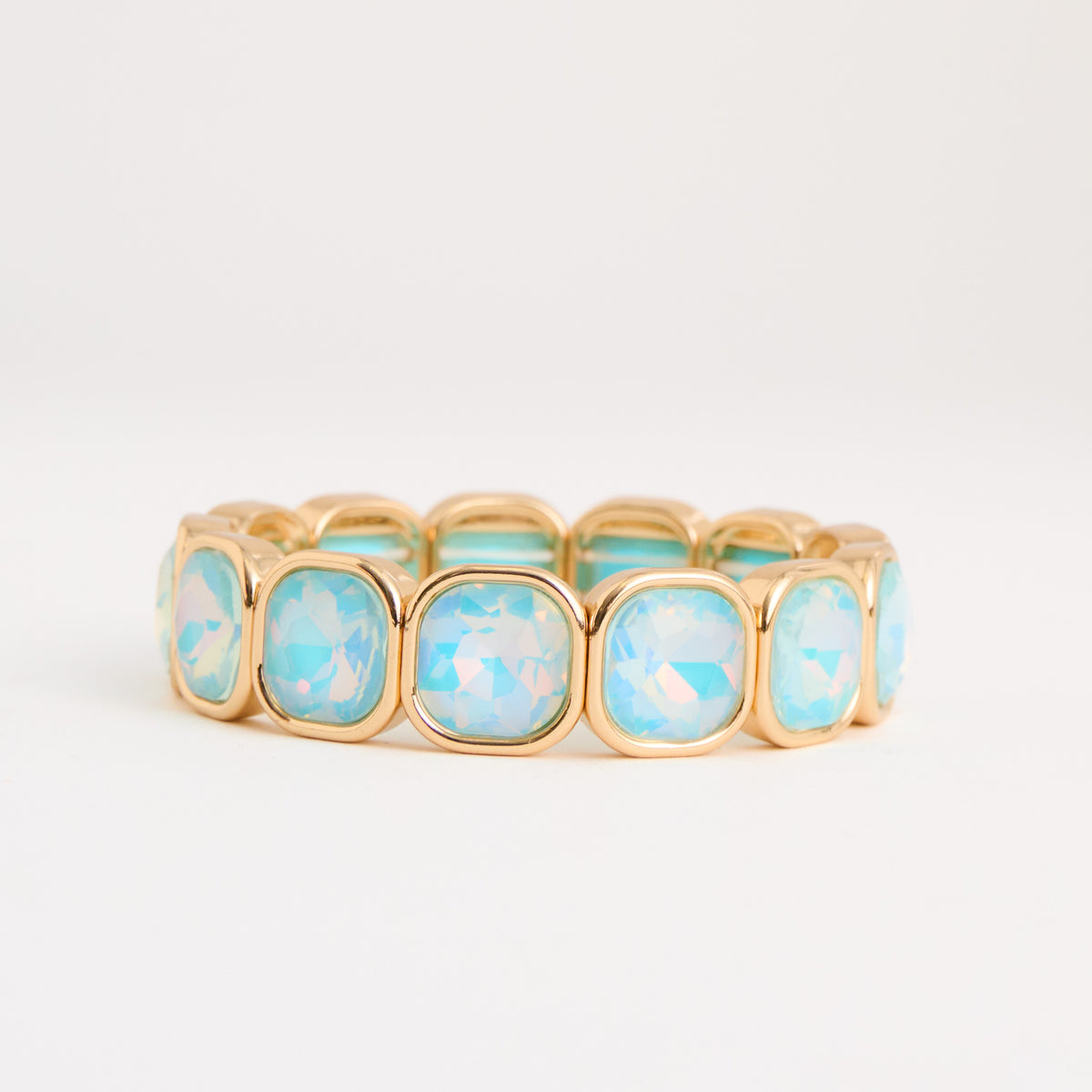 Statement Bracelet Marlowe Iridescent Crystal 6 3/4" Stretch