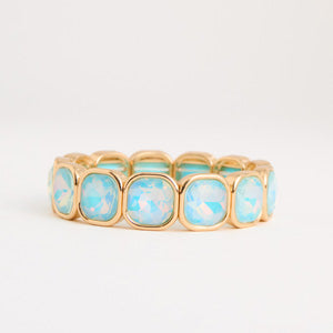 Statement Bracelet Marlowe Iridescent Crystal 6 3/4" Stretch