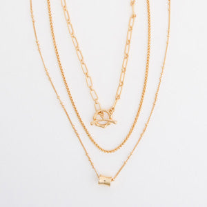 Layered Necklace Oaklyn 16" Multi Chain Toggle Pendant