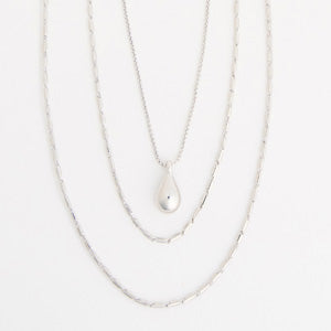 Layered Necklace Ophelia Teardrop 16" Pendant Multi Strand