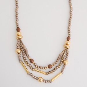 Layered Necklace Ainsley 19" Beaded Statement Multi Strand