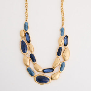 Statement Necklace Hollis 17" Double Layer Chunky