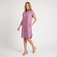 Shirt Dress Tatum Linen Blend Button Up Knee Length