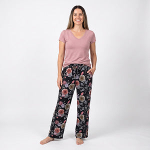 Pajama Pants Talk Floral To Me Stretch Drawstring