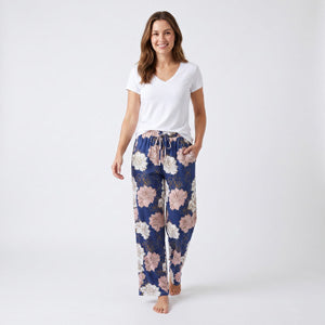 Pajama Pants Floral Escape Stretch Drawstring