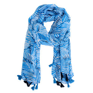 Lightweight Scarf Lanai Palm Print Tassel Fashion Wrap