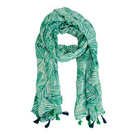 Lightweight Scarf Lanai Palm Print Tassel Fashion Wrap
