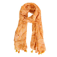 Lightweight Scarf Lanai Palm Print Tassel Fashion Wrap