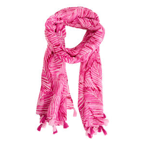 Lightweight Scarf Lanai Palm Print Tassel Fashion Wrap