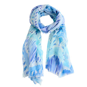 Lightweight Scarf Calypso Watercolor Mandala Print