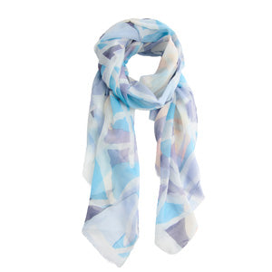 Lightweight Scarf Maya Geometric Watercolor Fashion Wrap