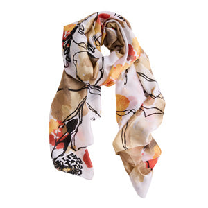 Scarf Abstract Floral Selene Silky Lightweight Fashion