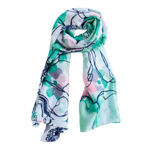 Scarf Abstract Floral Selene Silky Lightweight Fashion
