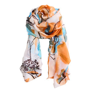 Scarf Abstract Floral Selene Silky Lightweight Fashion