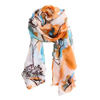 Scarf Abstract Floral Selene Silky Lightweight Fashion