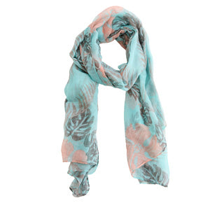 Lightweight Scarf Kiana Hawaiian Print Gauze Wrap
