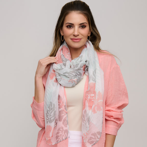 Lightweight Scarf Kiana Hawaiian Print Gauze Wrap