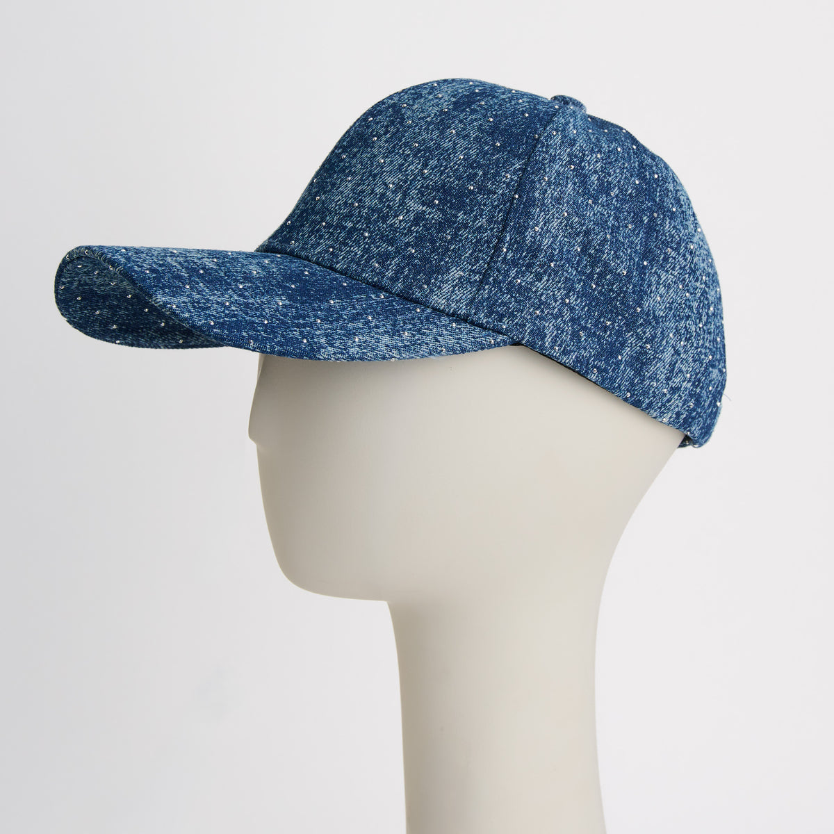 Baseball Cap Cora Printed Denim Rhinestone Adjustable