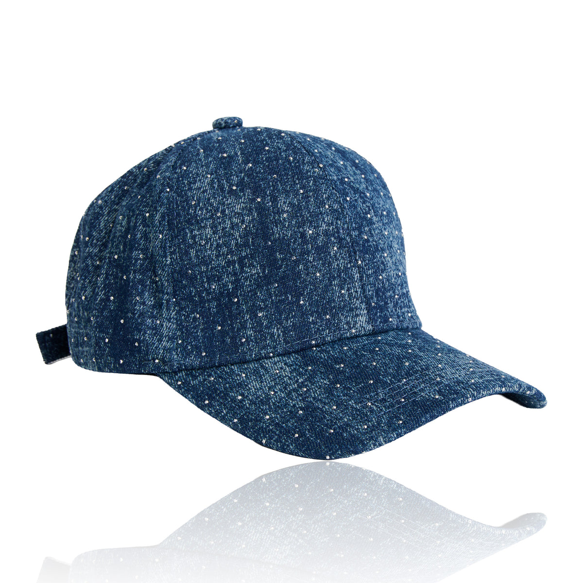 Baseball Cap Cora Printed Denim Rhinestone Adjustable