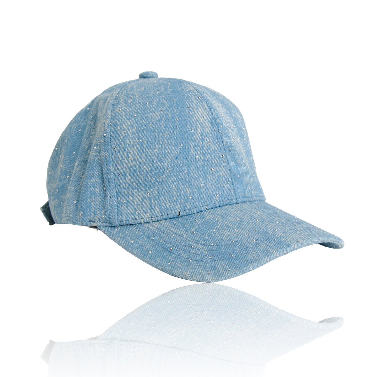 Baseball Cap Cora Printed Denim Rhinestone Adjustable
