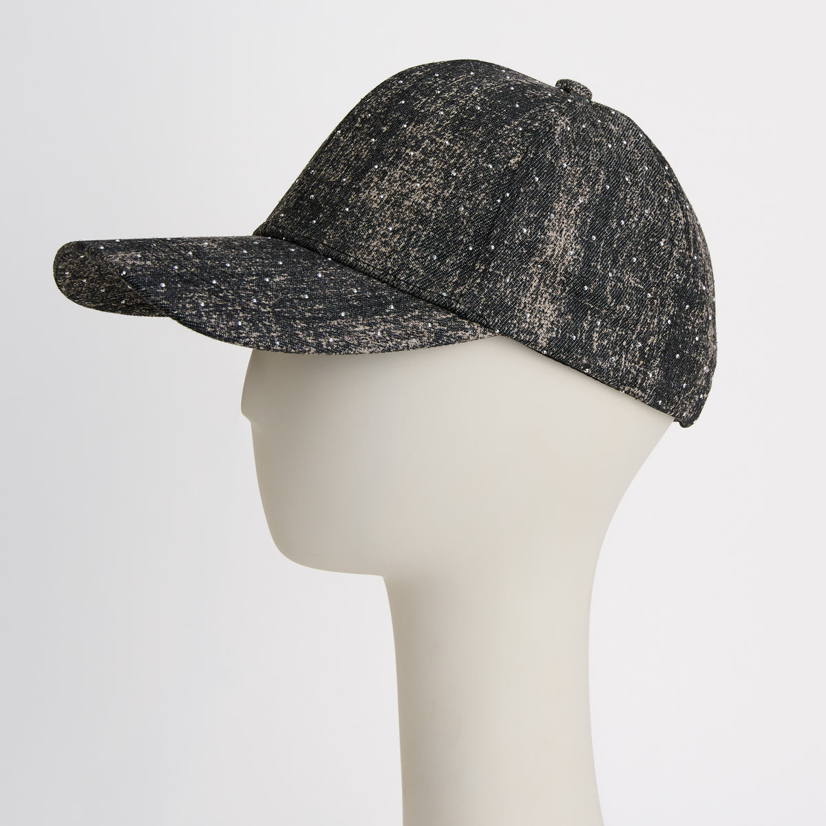 Baseball Cap Cora Printed Denim Rhinestone Adjustable