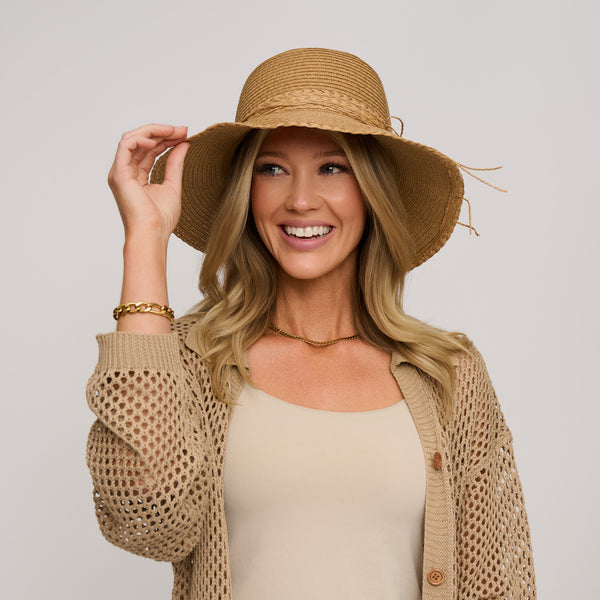 Sunhat Wide Brim Lola Woven Adjustable Summer Hat