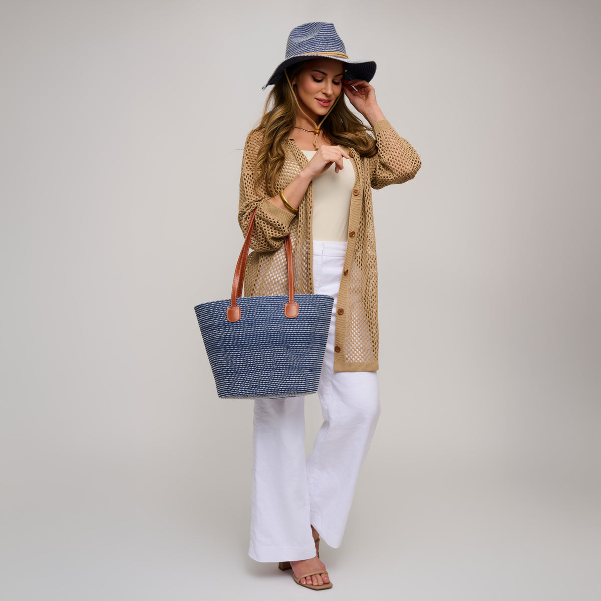 Safari Hat Riviera Textured Woven Adjustable Chin Strap