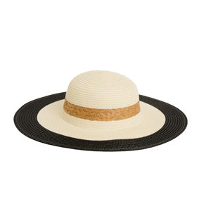 Sunhat Wide Brim Laguna Color Block Raffia Weave