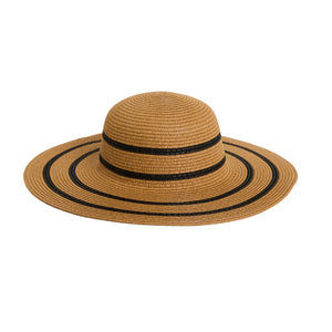 Sunhat Wide Brim Venice Woven Striped Beach Hat