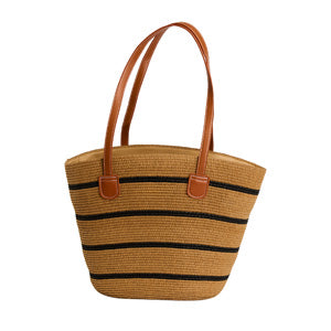 Beach Tote Venice Woven Striped Paper Summer Bag