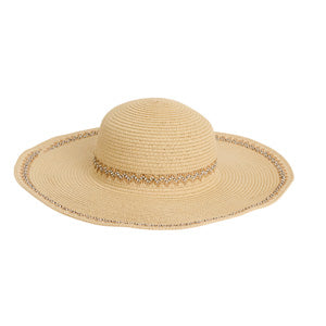 Sunhat Wide Brim Tahiti Woven Textured Stripe Beach