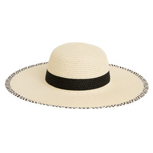 Sunhat Wide Brim Malibu Textured Stripe Contrast