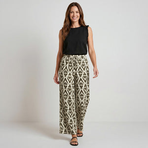 Wide Leg Pants Khloe Printed Elastic Waist Drawstring