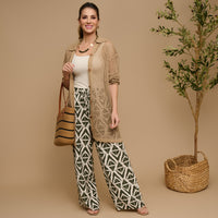 Wide Leg Pants Khloe Printed Elastic Waist Drawstring