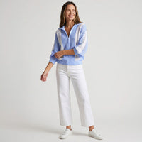 Polo Sweater Lily Lightweight Quarter Zip Balloon Sleeve